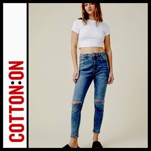 Cotton On High Rise Cropped Skinny Jeans